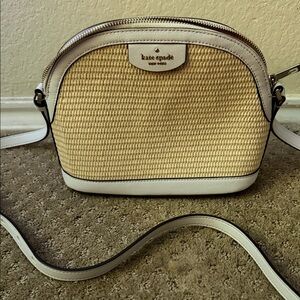 Kate Spade Tan and White Crossbody Bag